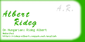 albert rideg business card